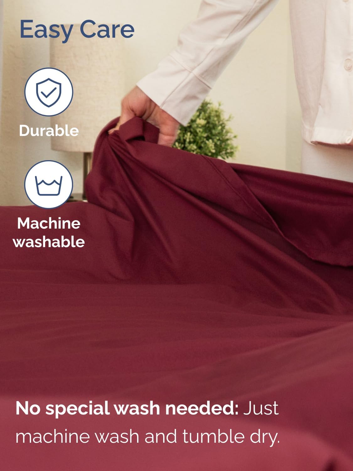 Skiennix Extra Deep Split King Sheet Set - 7 Piece Breathable Cooling Bedding - Soft Wrinkle-Free Burgundy