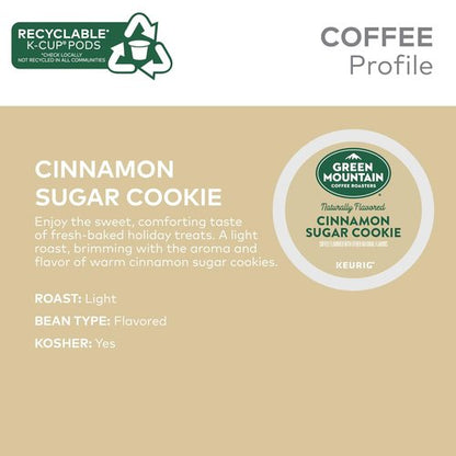 Green Mountain Coffee Roasters Cinnamon Sugar Cookie Coffee - 60 Count Keurig K-Cup Pods