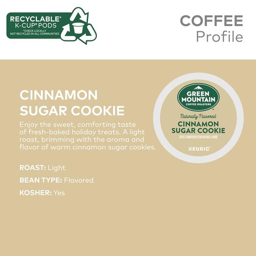 Green Mountain Coffee Roasters Light Roast Pods - Cinnamon Sugar Cookie Flavor | 12 Count