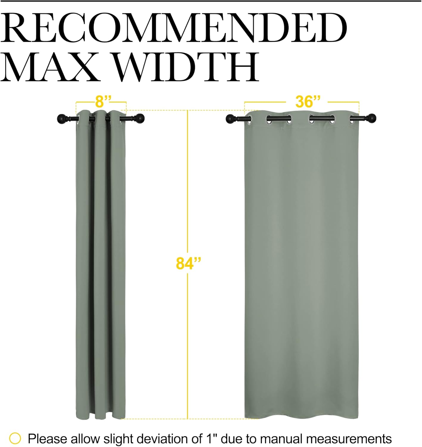 NICETOWN Blackout Curtains - Thermal Insulated Grommet Drapes for Office & Theater | Greyish Green, 84 Inches