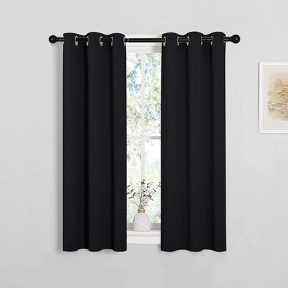 NICETOWN Blackout Curtains - Thermal Insulated Drapery Panels, 2-Pack, 29" Wide x 40" Long, Solid Black