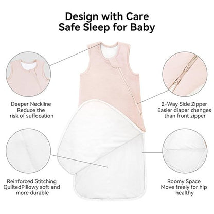 BubblePanda Bamboo Sleep Sack - Soft 2-Way Zipper Toddler Blanket for Ages 6-12 Months | 1.0 Tog