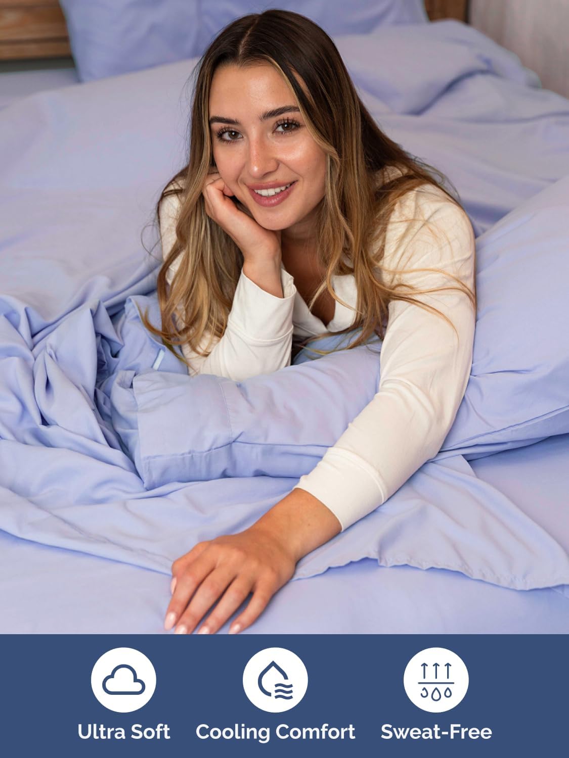 Skiennix Extra Deep Split King Sheet Set | 7-Piece Breathable Cooling Bedding - Soft, Wrinkle-Free Lavender