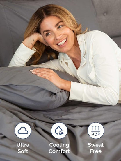 Extra Deep Split King Sheet Set - 7 Piece Breathable and Cooling Sheets - Hotel Luxury Bedding for Women, Men, Kids & Teens - Easy Secure Fit - Soft and Wrinkle Free - Extra Deep Pockets - Dark Grey