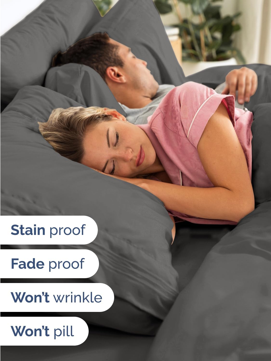 Skiennix Extra Deep Split King Sheet Set - 7 Piece Breathable Cooling Bedding - Soft, Wrinkle-Free Charcoal