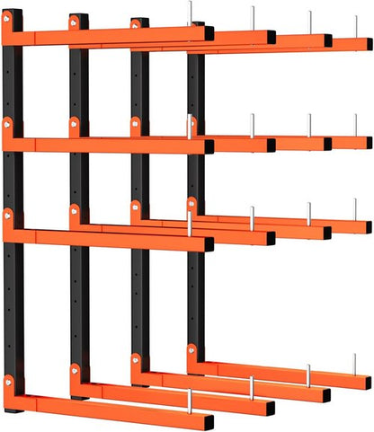 Lumber Storage Rack - 4 Pack Adjustable Wall Mount | Heavy Duty Metal Holds Up to 1040 Lbs