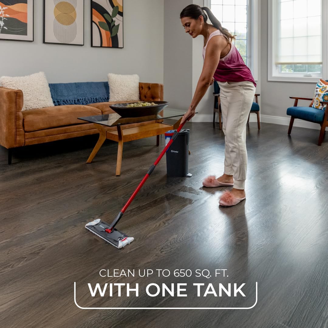 O-Cedar H2prO Flat Mop System - Quick Cleaning Tool with Machine Washable Microfiber Pad | Safe for Wood, Vinyl, Tile