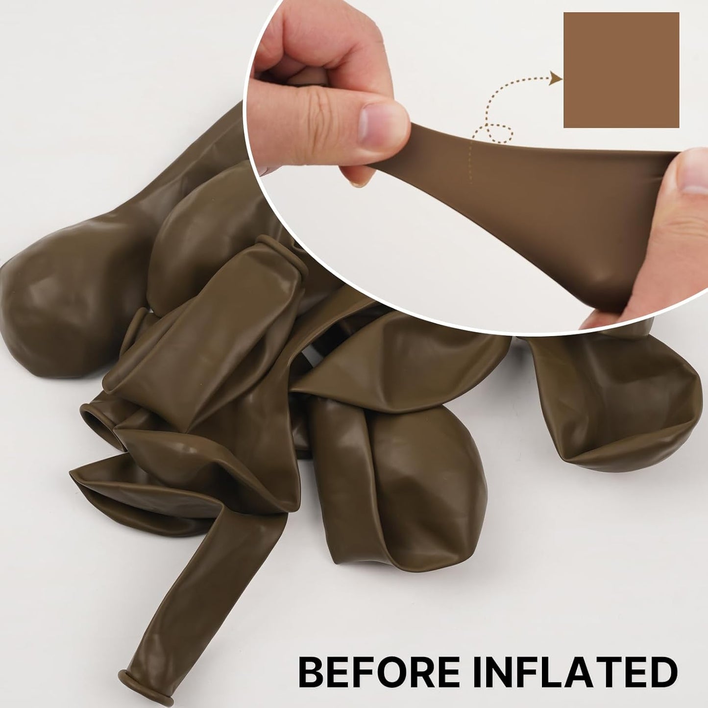 PartyWoo Brown Balloons - 100 Pcs Boho Neutral Coffee Arch Kit | 5-18 Inch Sizes for Weddings & Celebrations