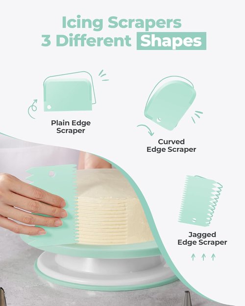 Kootek Cake Decorating Kit - 158PCs Baking Supplies with Turntable, 64 Icing Tips & More