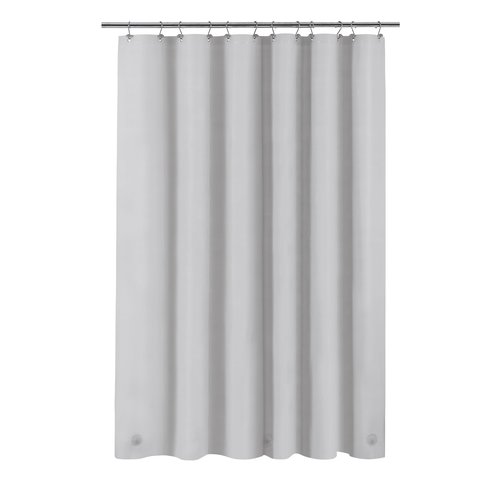 Barossa Design Gray Silver Long Shower Curtain Liner 78" Height - 3 Magnets & Waterproof Lightweight PEVA Shower Liner for Bath Tub, PVC Free, Metal Grommets, Silver Gray, 72x78