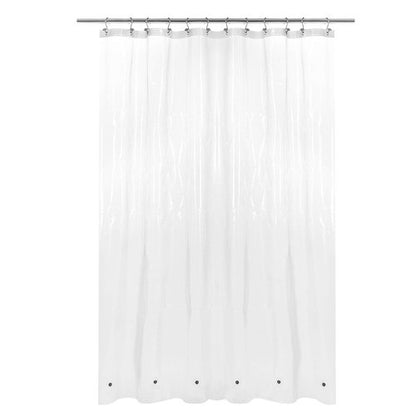 Barossa Design Plastic Shower Curtain Liner 69" x 70" with 6 Magnets - Waterproof PEVA Shower Liner for Standard Size Bathroom, PVC Free, Metal Grommets - Clear, 69X70