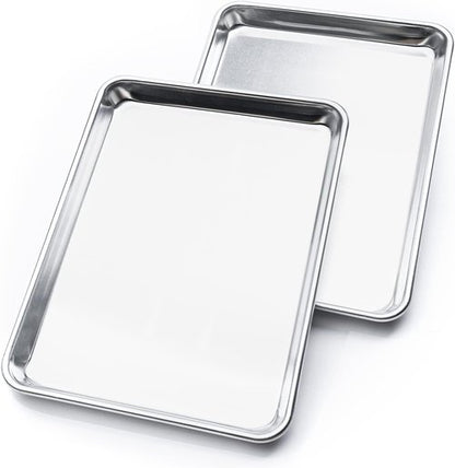 Kitchenatics Baking Sheet Pans - Commercial Quality Nonstick Aluminum for Roasting & Baking | Set of 2, 10.6 x 15.6 IN