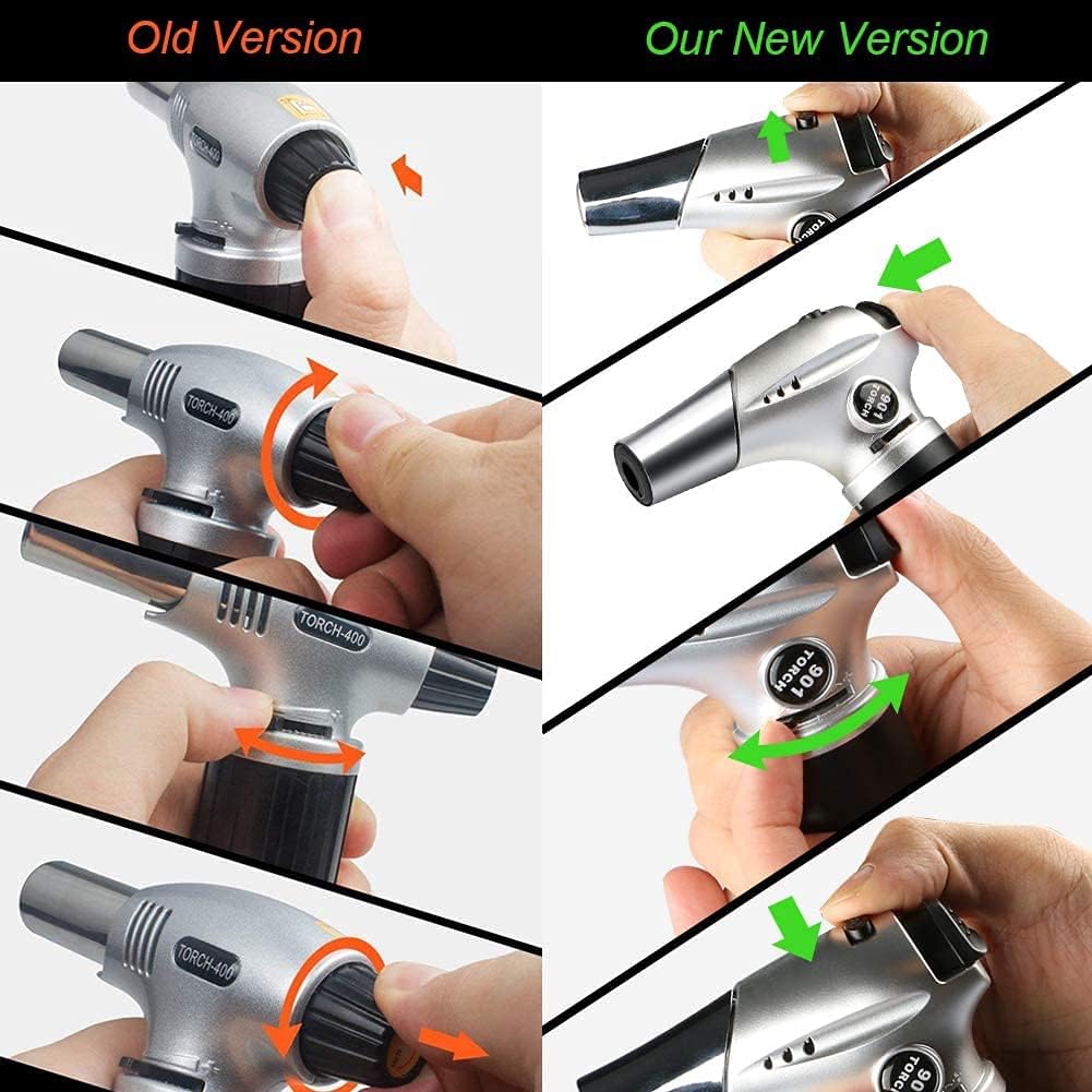 Skiennix Kitchen Blow Torch - Adjustable Flame Mini Lighter for BBQ, Baking & DIY Tasks