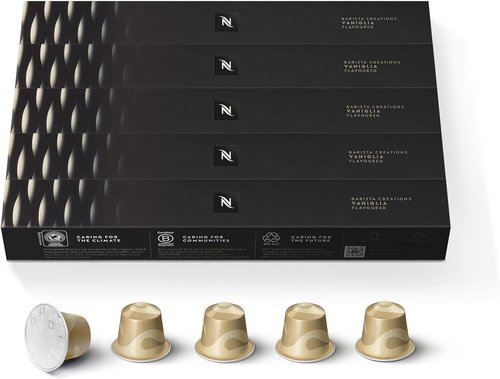 Nespresso Capsules Original Line, Vaniglia, Medium Roast Espresso Coffee, 50 Count Espresso Coffee Pods