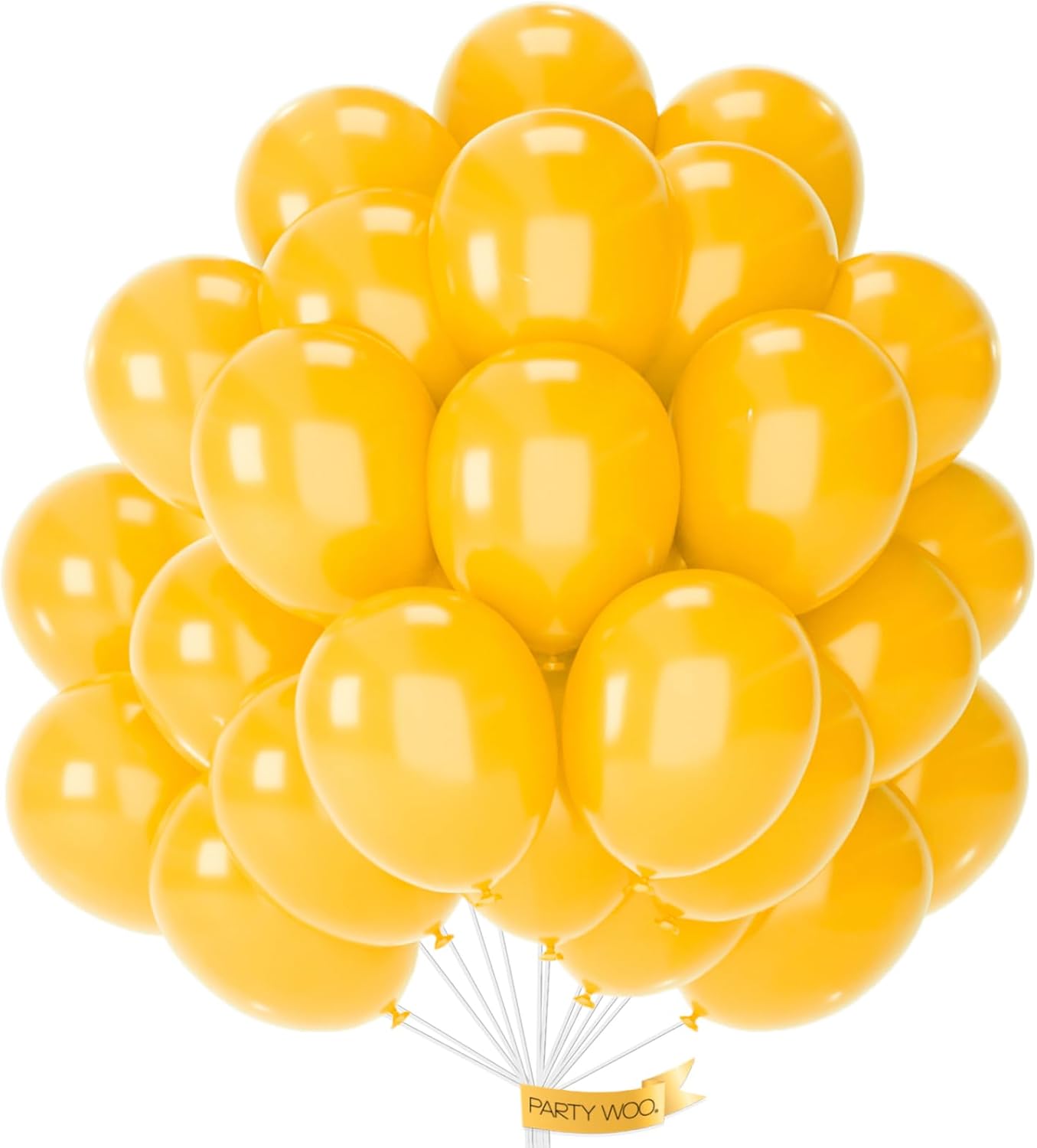 PartyWoo Mustard Yellow Balloons - 50pcs 12 Inch Fall Decorations for Birthday & Baby Showers