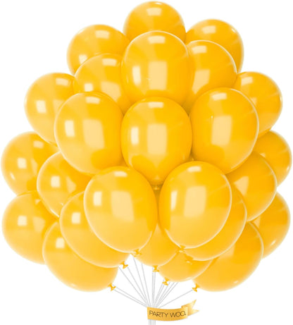 PartyWoo Mustard Yellow Balloons - 50pcs 12 Inch Fall Decorations for Birthday & Baby Showers