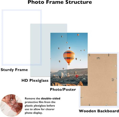 JCJMY 15x22 Picture Frame - White Wall Gallery Frame for Horizontal & Vertical Photos