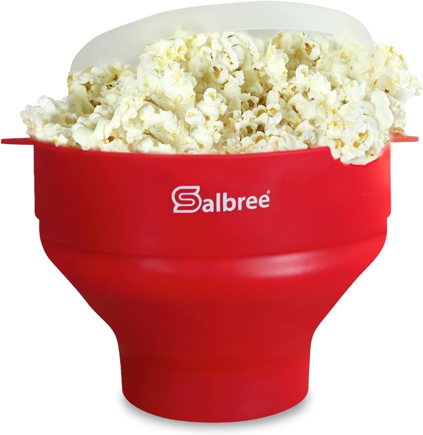 Salbree Collapsible Silicone Microwave Popcorn Popper - 16 Cup Capacity, Versatile & Colorful Options (Red)