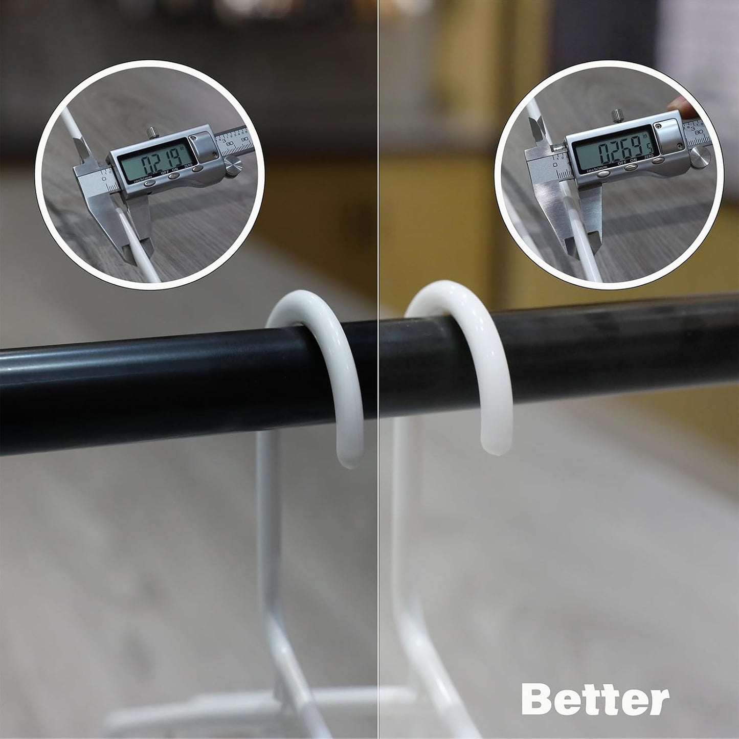 Skiennix Plastic Hangers - Space-Saving, Sturdy Design with 2 Built-In Hooks | 20 Pack