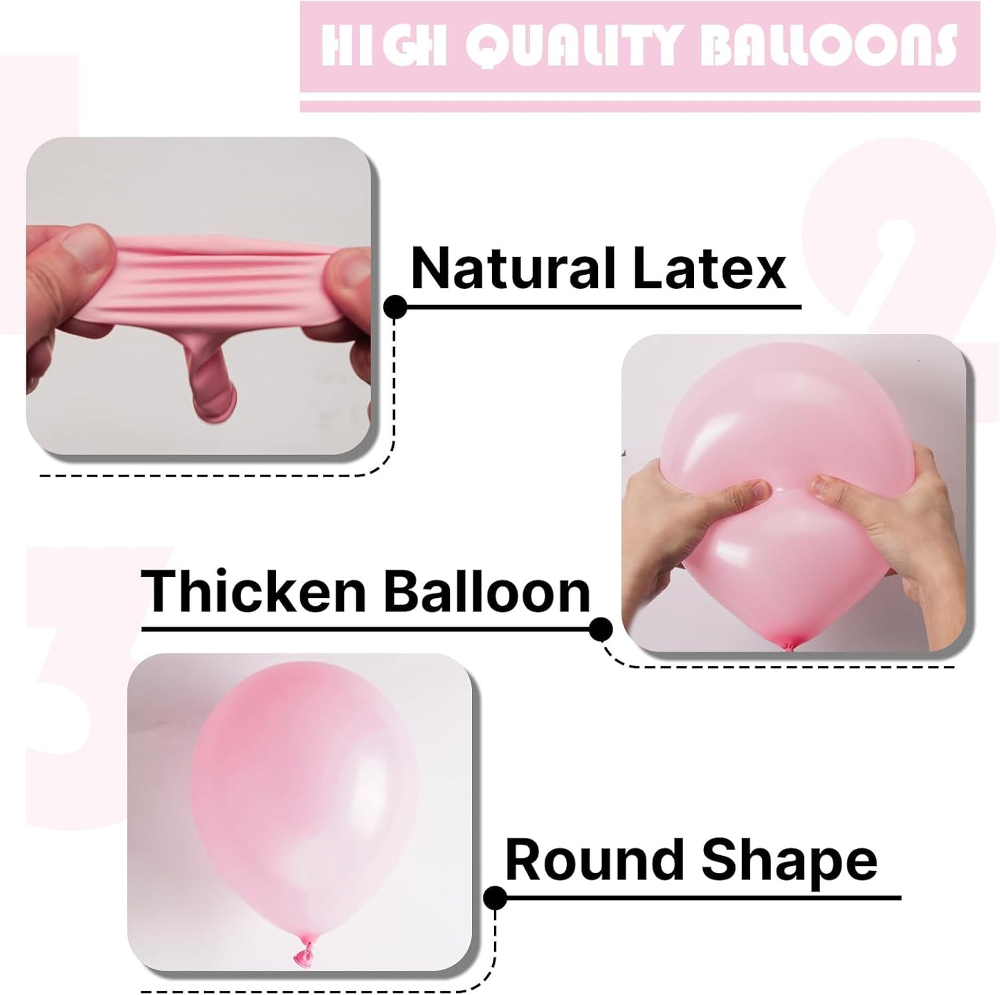 PartyWoo Baby Pink Balloons - 100 Pcs in 5 Sizes for Baby Shower & Birthday Decorations | Arch Kit & Garland