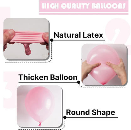 PartyWoo Baby Pink Balloons - 152-Piece Arch Kit with Various Sizes for Baby Shower & Birthday Decor