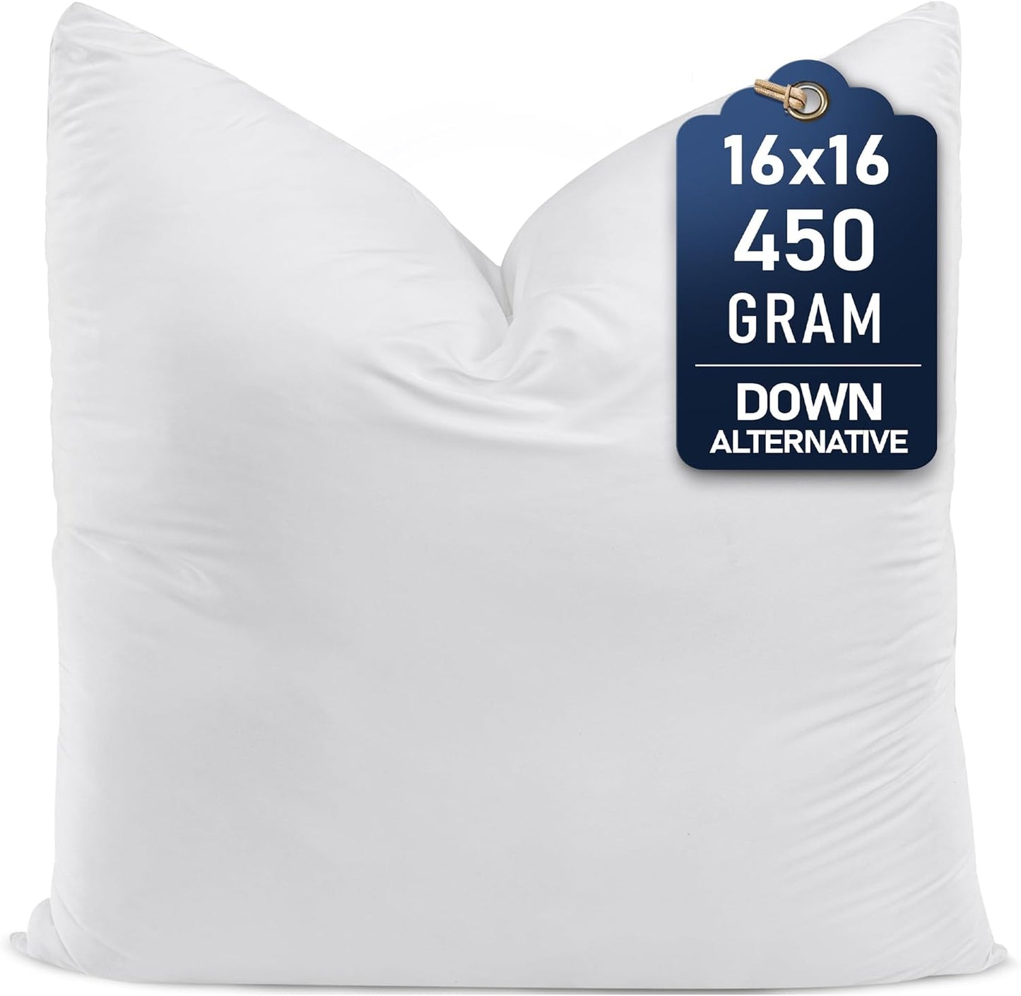 Utopia Bedding Throw Pillow - Fluffy 16 x 16 Inches Down Alternative Cushion in White | Perfect for Bed, Sofa & Couch