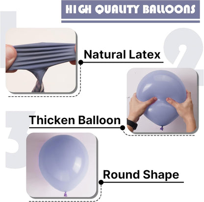 PartyWoo Dusty Blue Balloons - 100pcs 12 Inch Latex Balloons for Baby Showers & Celebrations