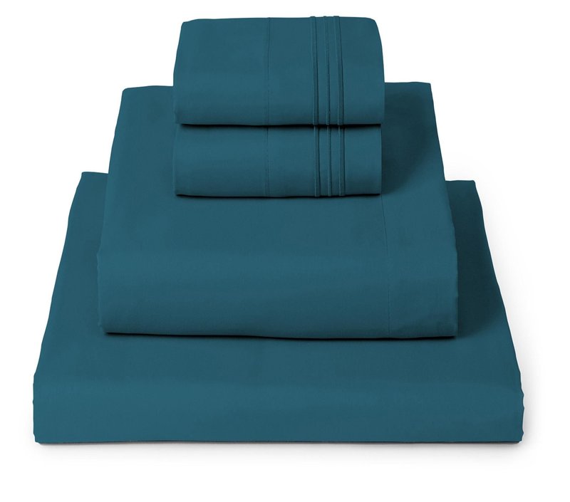 Mellanni Full Sheets Set - 4 PC Iconic Collection Bedding - Hotel Luxury, Extra Soft, Cooling Bed Sheets - Wrinkle, Fade, Stain Resistant (Full, Teal)
