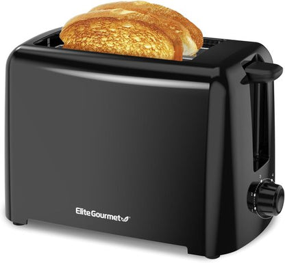 Elite Gourmet Cool Touch Toaster - 6 Temperature Settings & Extra Wide Slots for Bagels, Black