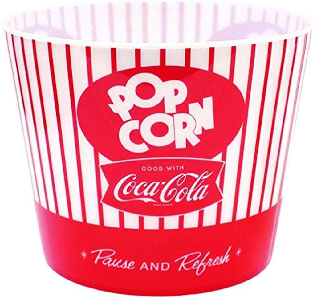 Tablecraft Coca-Cola Popcorn Bucket - Fun "Pause & Refresh" Design | Red Color
