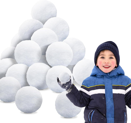 Skiennix Snow Toy Balls - 20 Pack Soft Plush Indoor Snow Fight Balls for Kids | Winter Fun & Christmas Decor