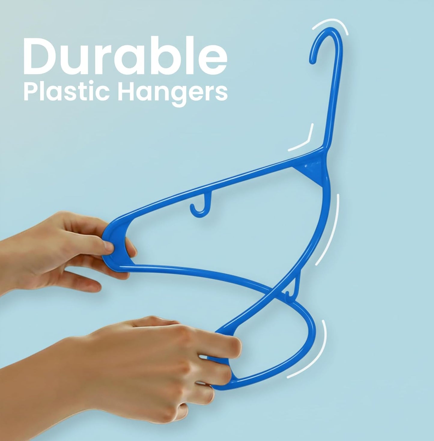 Utopia Home Plastic Hangers 50 Pack - Durable Space-Saving Closet Organizers - Ideal for Shirts, Pants, Skirts & Coats (Blue)