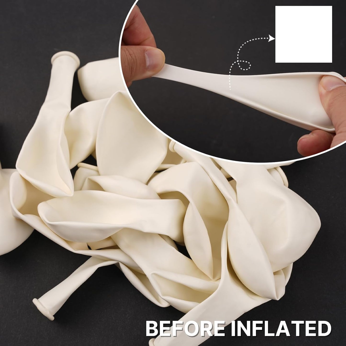 PartyWoo White Balloons - 100 Pcs 12 Inch Latex Helium Pastel White Balloons for Celebrations
