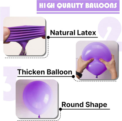 PartyWoo Purple Balloons - 100 Pcs 5-Inch Latex Balloons for Birthday & Wedding Decor
