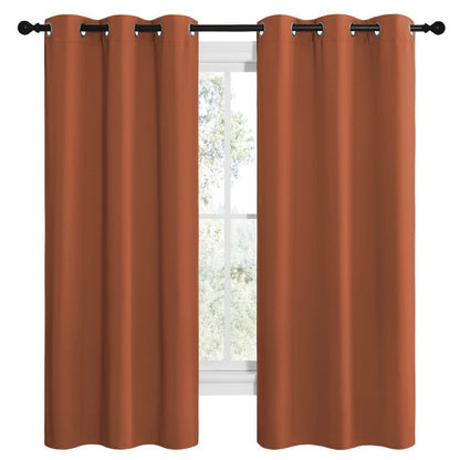 NICETOWN Bedroom Blackout Curtains 68 inches Long, Privacy and Thermal Insulated Blackout Drapes for Windows (Burnt Orange, 1 Pair, 42 x 68 inches)