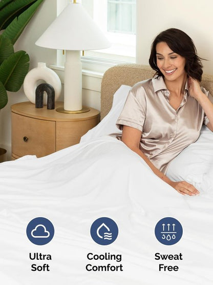 Extra Deep King Sheet Set by Comfy Hotel - 4-Piece Breathable Cooling Bed Sheets - Fits 18-24 Inch Mattresses - Ultra Soft, Wrinkle-Free, Fade-Resistant - Luxurious White Bedding