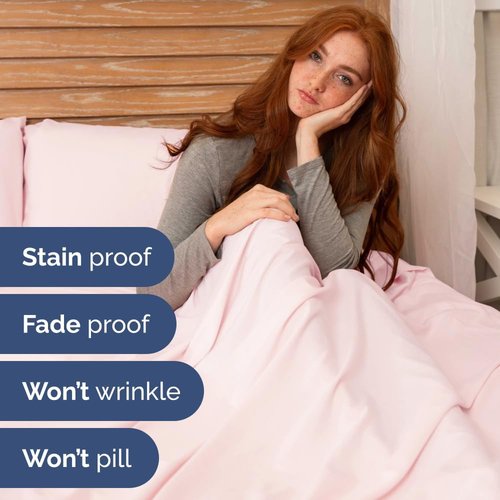 Flex Top Split Head King Sheet Set - Comfy Breathable Cooling Bed Sheets - Luxury Oeko-Tex Lavender Pink