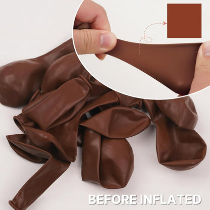PartyWoo Dark Brown Balloon Arch Kit - 127pcs in Various Sizes for Jungle Safari & Fall Parties