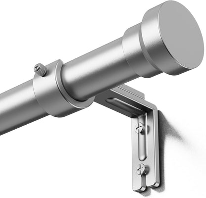 YaFex Curtain Rods - Heavy Duty 1-Inch Adjustable Window Treatment Rods | 32-84 Inch, Silver Finish