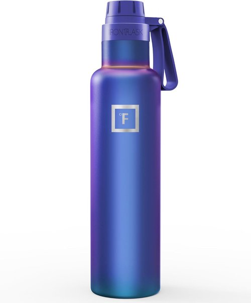 IRON °FLASK Insulated Stainless Steel Water Bottle - 24 oz Camping & Hiking Hydration Flask - Aurora Color