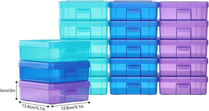 Novelinks 18-Pack Small Clear Plastic Storage Containers - Stackable Arts & Crafts Organizers with Lids