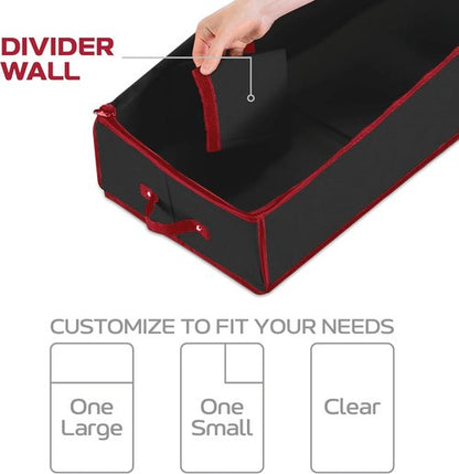 Christmas Wrapping Paper Organizer - Fits Up to 24 Rolls | Storage Bag with Straps & Pockets (Black)