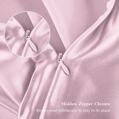 Mulberry Silk Pillowcase | Anti-Acne Cooling Sleep | Standard Size, Light Pink, Hidden Zipper