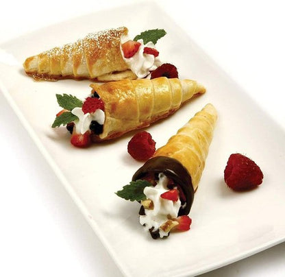 Joyeee Pastry Cream Horn Molds - 10 Stainless Steel Cannoli Tubes | 5-Inch Large Croissant Baking Tool
