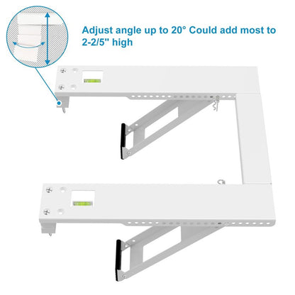 Qualward Air Conditioner Bracket Window AC Support Brackets - Heavy Duty with 2 Arms, Up to 180 lbs for 12000 to 24000 BTU AC Units- Fits Single Or Double Hung Windows