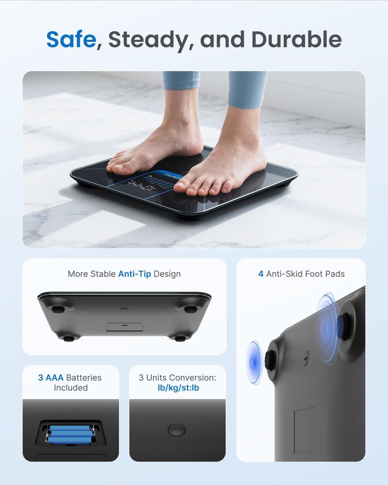 RENPHO Weight Scale for Body Weight, High-Accurate Digital Bathroom Scale with 7-Day Weight Trend, Large LED Display, Sleek Weighing Scale with Sturdy and Durable Base, 11.02", 400lbs