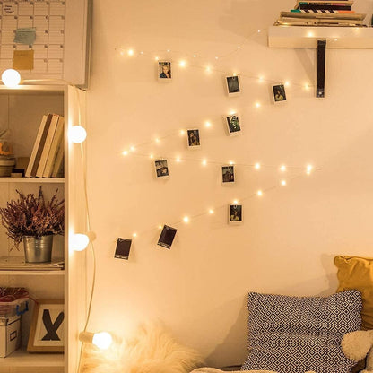 Photo Clip String Light - 33Ft 100LED Fairy Lights with Timer & 50 Clear Clips for Bedroom Decor