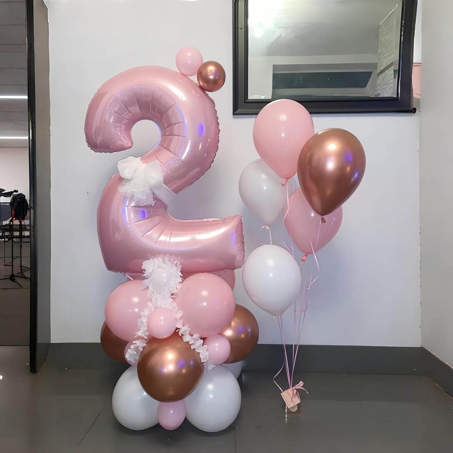 Skiennix 40'' Pink Number 9 Balloon - Self-Inflating Foil for 9th Birthday Party Decorations