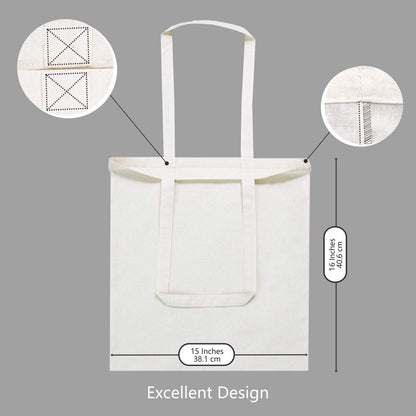 TOPDesign 48-Pack Cotton Tote Bags - Lightweight 16"x15" Reusable Grocery Bags for DIY & Promotions