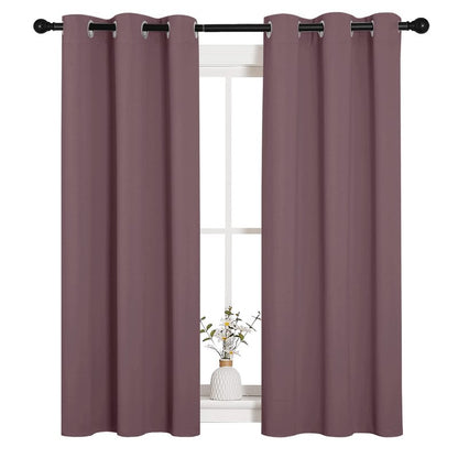 NICETOWN Window Curtain Panels, Dry Rose, 1 Pair, 34 by 54-inch, Thermal Insulated Solid Grommet Blackout Draperies/Drapes for Basement